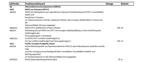 lv leistungsverzeichnis
